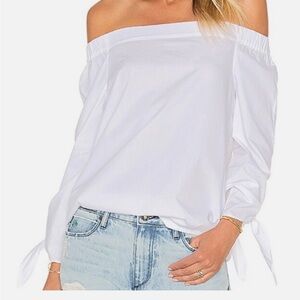 Free People Show Me Some Shoulder White Tunic Cotton Top Sz M